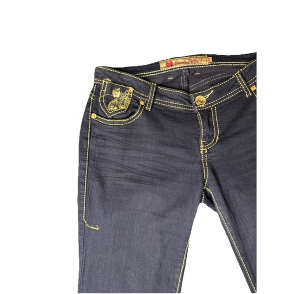 Apple‎ Bottom Boot Cut Jeans Women Size 7/8 Embroidered Pocket 90s/Y2k Vintage - Picture 2 of 13